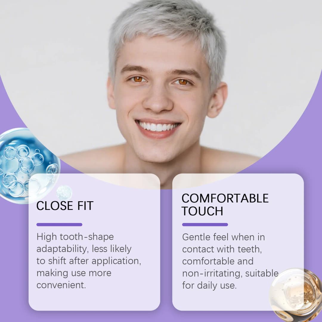Purple Teeth Whitening Strips Oral Hygiene Fresh Breath Brighten Tooth Bleaching Long Lasting Oral Care Tooth Whitener Patches - 2