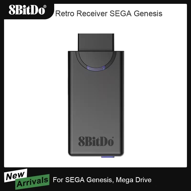 محول بلوتوث لاسلكي 8BitDo Retro Receiver لجهاز Sega Genesis الأصلي ووحدة تحكم Mega Drive Analogue Mega SG