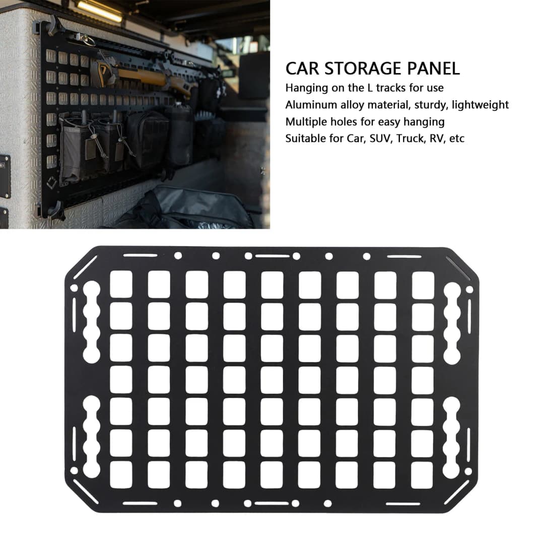 Truck Bed Molle Panel Aluminium Alloy Multifunctional L Track Storage Organizer for Car SUV RV - 6