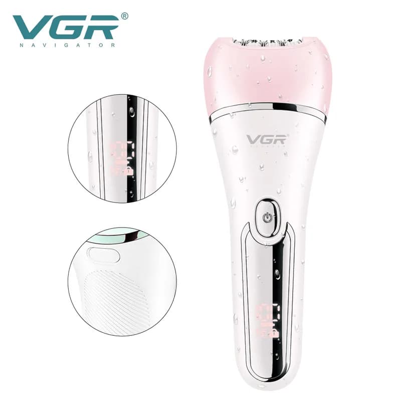 جهاز إزالة الشعر الكهربائي الأصلي VGR للنساء مزيل شعر الساق والجسم والشفاه والذقن مزيل شعر البيكيني للسيدات مزيل شعر الوجه - 2