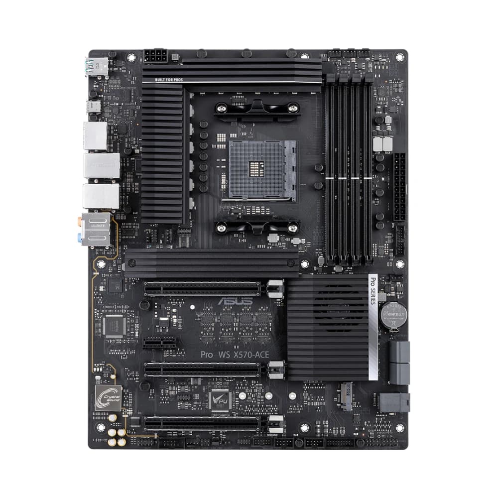 لوحة أم ASUS Pro WS X570-ACE بمعالج AMD X570 تدعم 5600G 5700X 5700X3D 5800x3D CPU و4xDDR4 و128 جيجابايت M.2 وHDMI وPCIe 4.0 ATX AM4 - 2