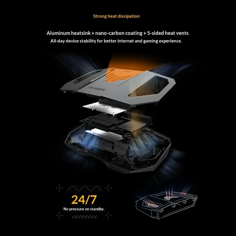 راوتر الألعاب ASUS WiFi 7 TUF طراز BE3600 قابل للتوسيع عبر AiMesh، مع 4K-QAM، وMLO، ومنفذ 2.5G للكشف الذكي - 4