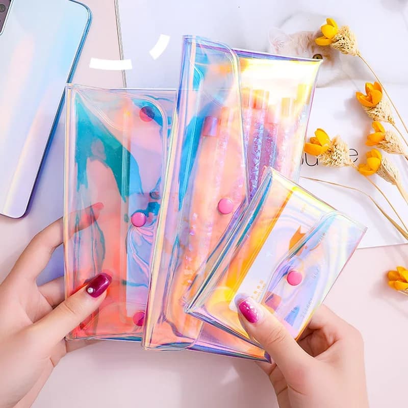 حقيبة مستحضرات تجميل شفافة من مادة PVC للنساء، منظم تخزين مكياج واضح، حقيبة غسيل للسفر محمولة متعددة الاستخدامات لحفظ أدوات التجميل