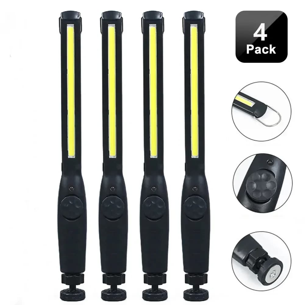 1-10 قطع مصباح يدوي LED COB مغناطيسي إضاءة عمل قابلة لإعادة الشحن عبر USB كشاف محمول فانوس تفتيش إضاءة تخييم مصباح إصلاح سيارات