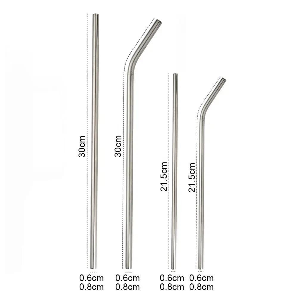1Pcs Straight Bent Stainless Steel Straws Drinking Silver Cup Straw 6mm 8mm Reusable for Stanley 30oz 40oz Tyeso Cup - 6