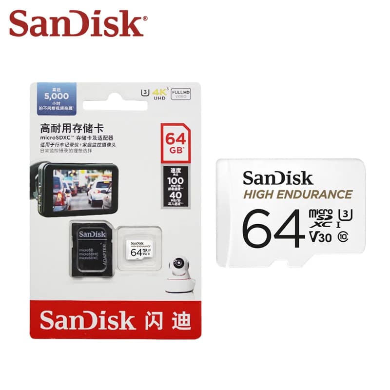 SanDisk High Endurance Micro SD Card MicroSDHC 32GB C10 U3 V30 4K MicroSDXC 64GB 128GB 256GB Memory Card Monitoring card - 4