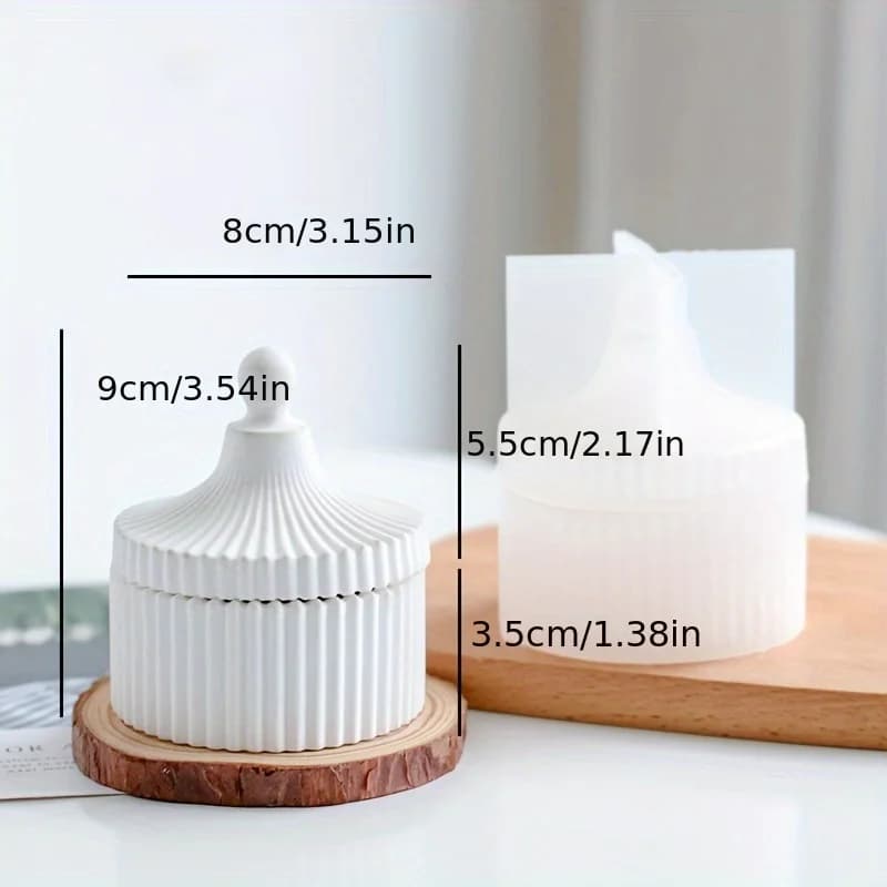 Concrete Stripe Storage Tank Silicone Mold DIY Heart shaped Disc Elliptical Tray Gypsum Cement Resin Mold - 2