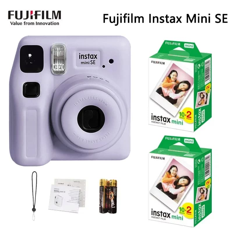 Optional Photo Paper Fujifilm Instax Mini SE Instant Film Camera Auto-focusing Wrist Strap Birthday Christmas Gift Box - 2