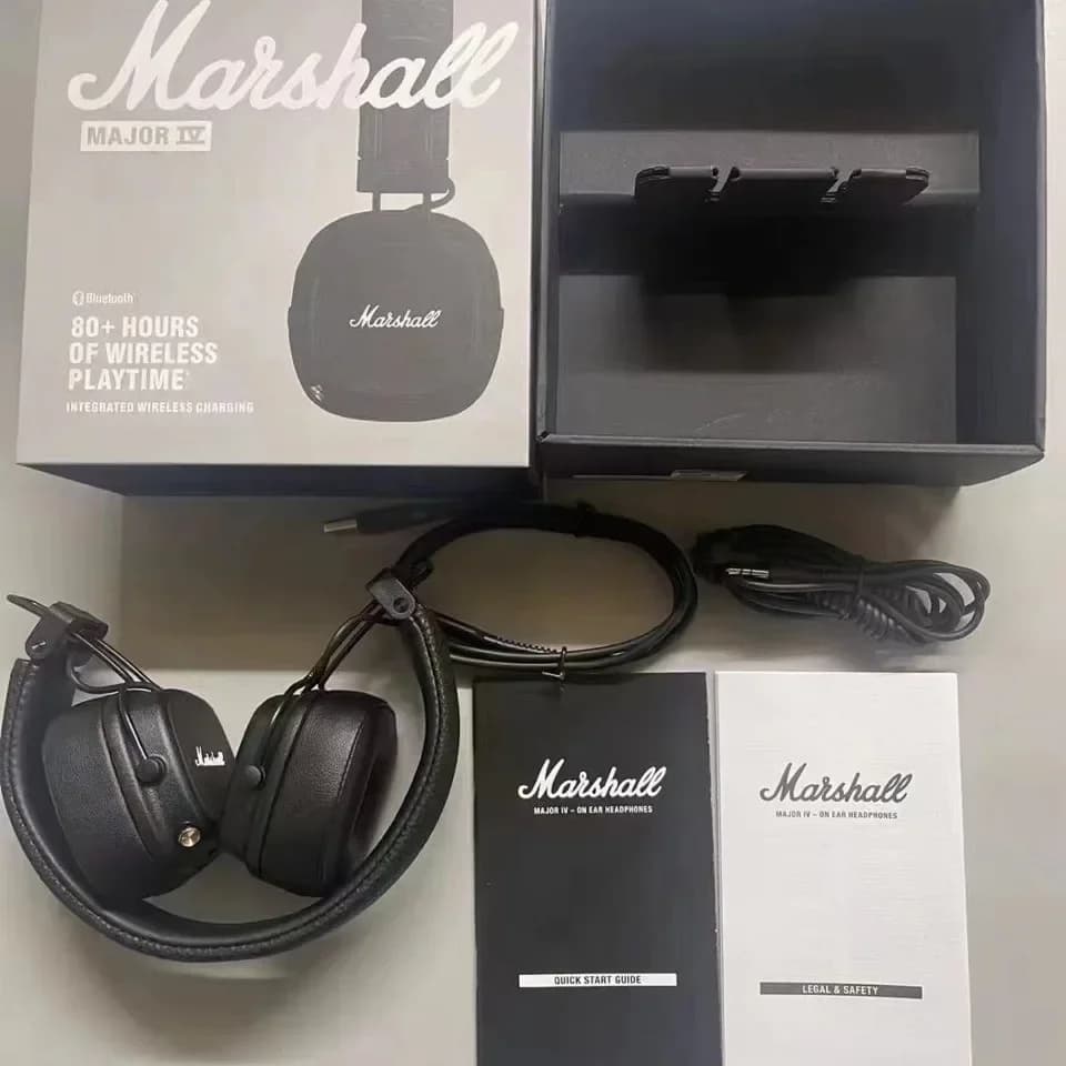 Marshall Major IV Bluetooth Wireless Headphone Noise Cancelling Headphone Hi-Fi Foldable Headphone Detachable Cable - 3