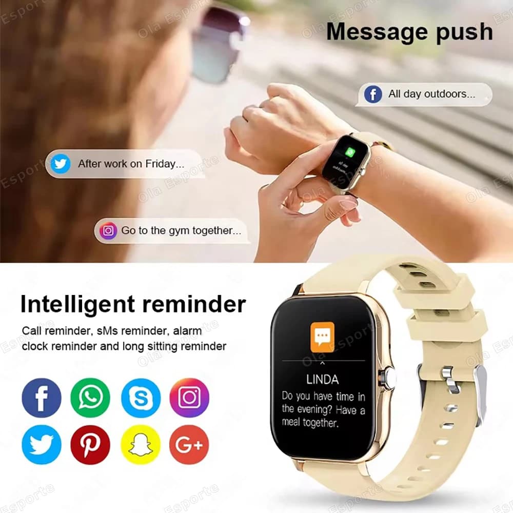 Smart Watch Android IOS Phone 1.83 Inch Color Screen Bluetooth Answer Call Fitness Watches Tracker Smartwatch Women Men New Ht30 - 4