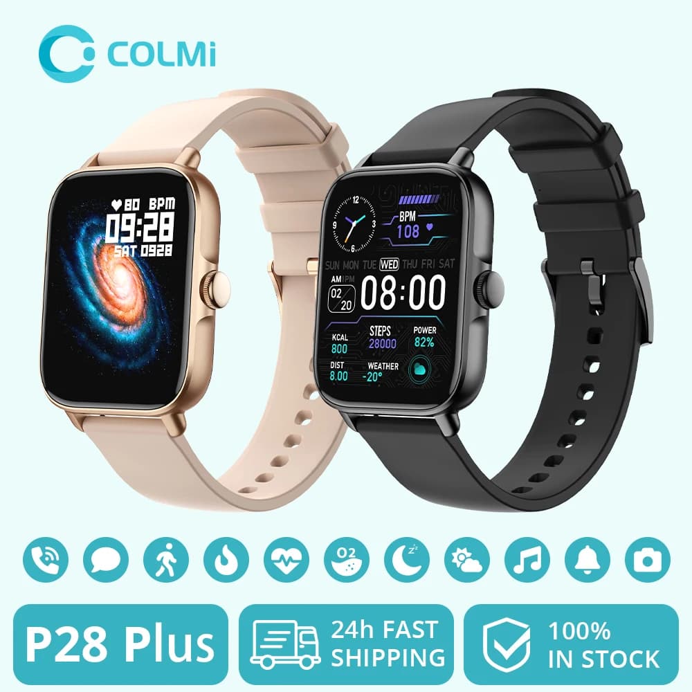 ساعة كولمي P28 بلس الذكية للرجال 2023، مقاومة الماء IP68، مكالمات بلوتوث صوتية للنساء لهواتف أندرويد وiOS
