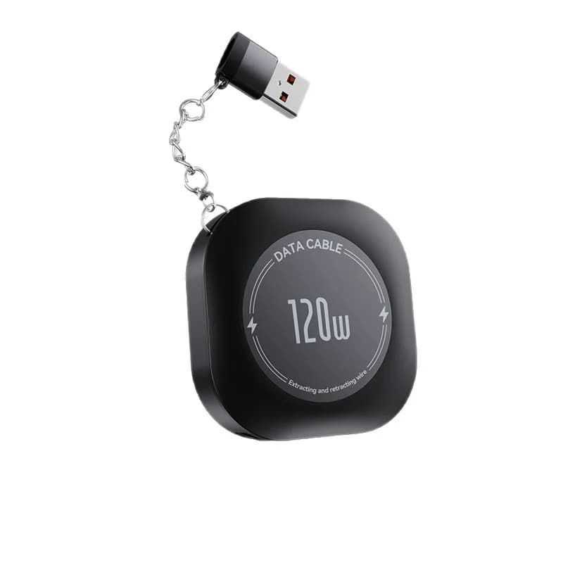 أسوس كابل شحن قابل للسحب USB C إلى USB C بقوة 120 واط، مع محول Type C أنثى إلى USB ذكر لهواتف آيفون 17 وشاومي - 6