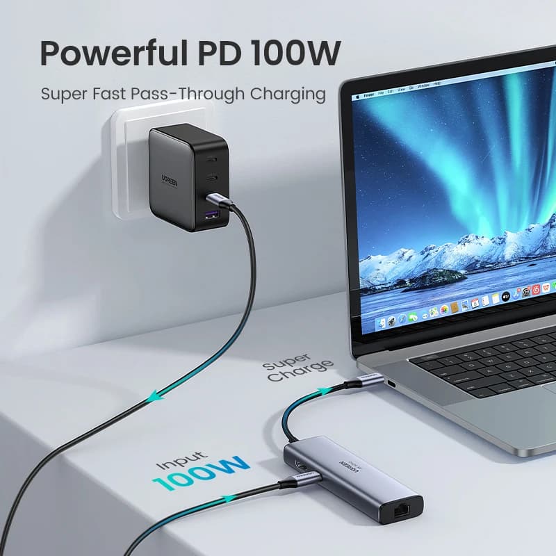UGREEN USB HUB 7-in-1 Type-C to 4K60Hz HDMI SD&TF 5Gbps USB3.0 PD100W for Lapop Macbook Accessories USB Splitter Docking Station - 6