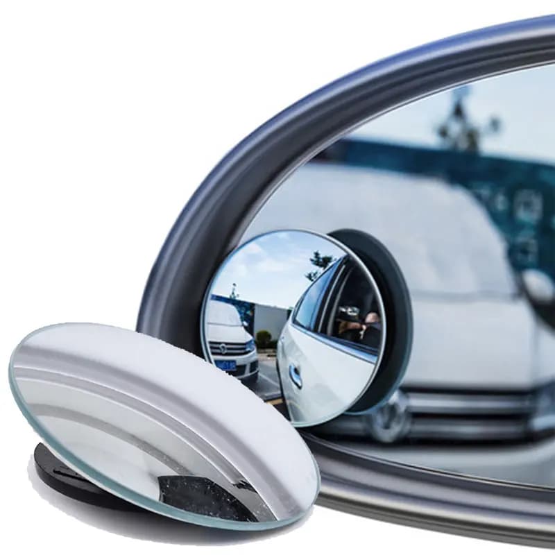 مرآة نقطة عمياء محدبة بإطار دائري قطعة واحدة مرآة رؤية خلفية واضحة قابلة للتعديل 360 درجة زاوية واسعة لقيادة آمنة ملحقات سيارة - 4