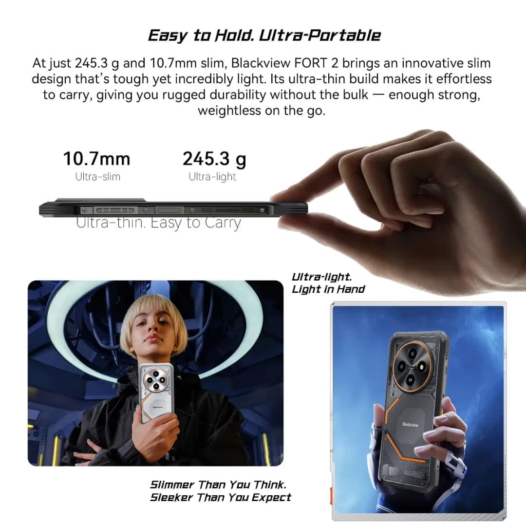 Blackview FORT 2 Rugged Phone 6.56" HD+ IPS Display MediaTek Helio G81 Processor Telephon Portable 5000mAh Smartphone Android 15 - 4