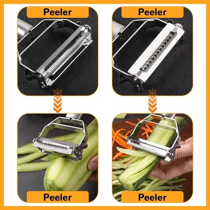 Kitchen Vegetable Peeler Stainless Steel Melon Planer Double-Head Peeler Household Multiple-Function Fruit And Vegetable Peeler - 5
