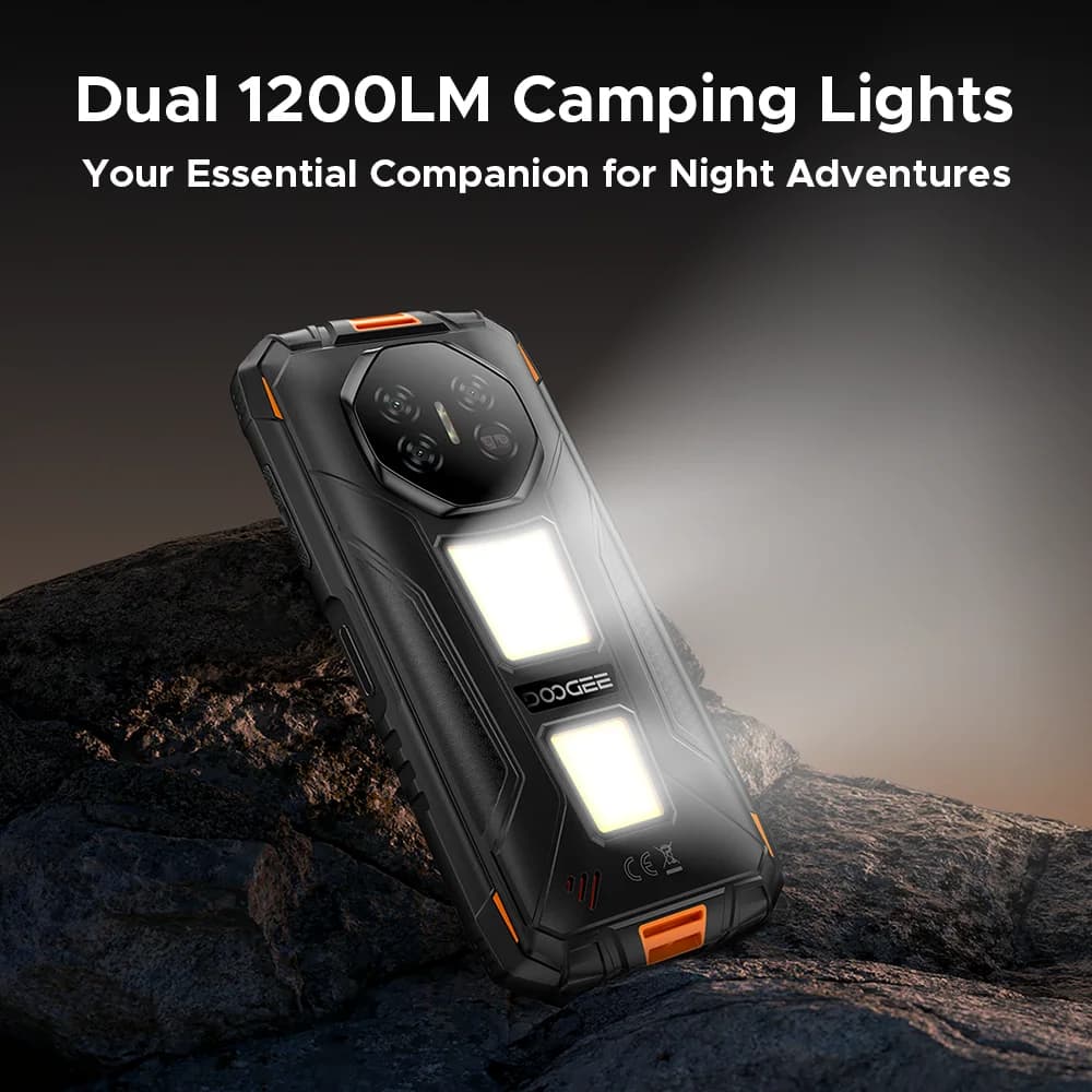 الإصدار العالمي DOOGEE Fire 3 Max هاتف متين 32 جيجابايت + 256 جيجابايت شاشة 5.5 بوصة HD+ إضاءة تخييم 8350 مللي أمبير UNISOC T7250 48 ميجابكسل NFC أندرويد 15 - 3