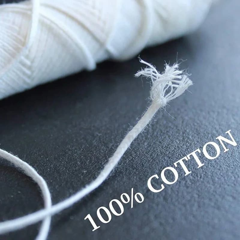 1 Roll Candle Cotton Wicks +100pcs Metal Candle Wick Sustainer Tabs For Handmade Candle DIY Craft Making Kit Set Accessories ﻿ - 5