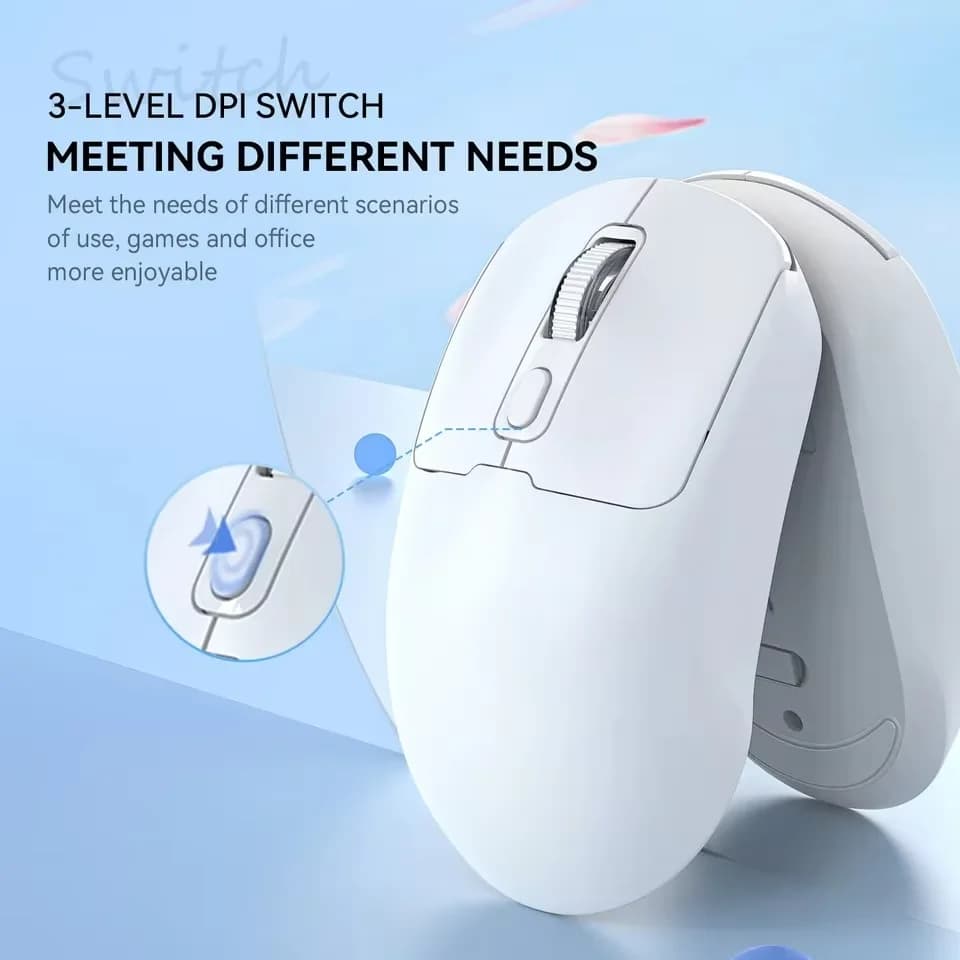 ماوس لاسلكي 2.4G بلوتوث 5.4 ماوس ألعاب مريح 800-1200-1600 DPI ماوس قابل لإعادة الشحن لأجهزة الكمبيوتر المحمول - 4