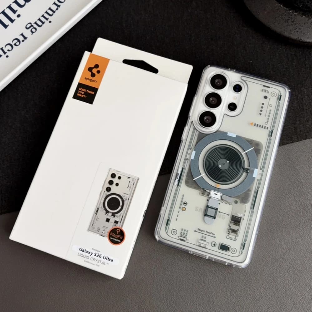 غطاء Spigen المغناطيسي الناعم والشفاف لطرازات Samsung Galaxy S26 Ultra وS25 وS24 وS23 Ultra Plus، متوافق مع Magsafe - 2