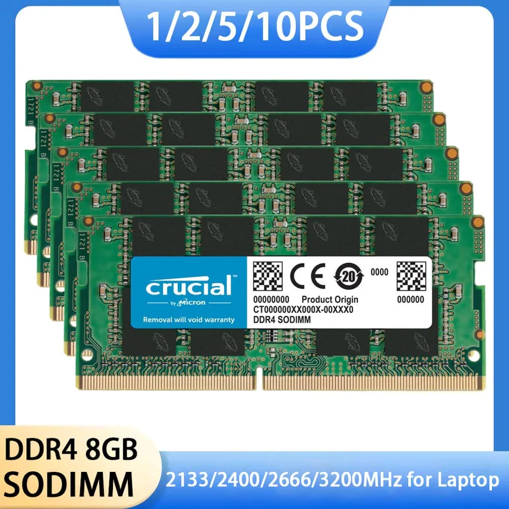 1/2/5 10 قطع كروشيال ميموريا DDR4 رام ذاكرة لابتوب 8 جيجابايت 16 جيجابايت 32 جيجابايت 3200 ميجاهرتز 2666 2133 2400 ميجاهرتز SODIMM 260Pin PC4-21300 25600 نوت بوك