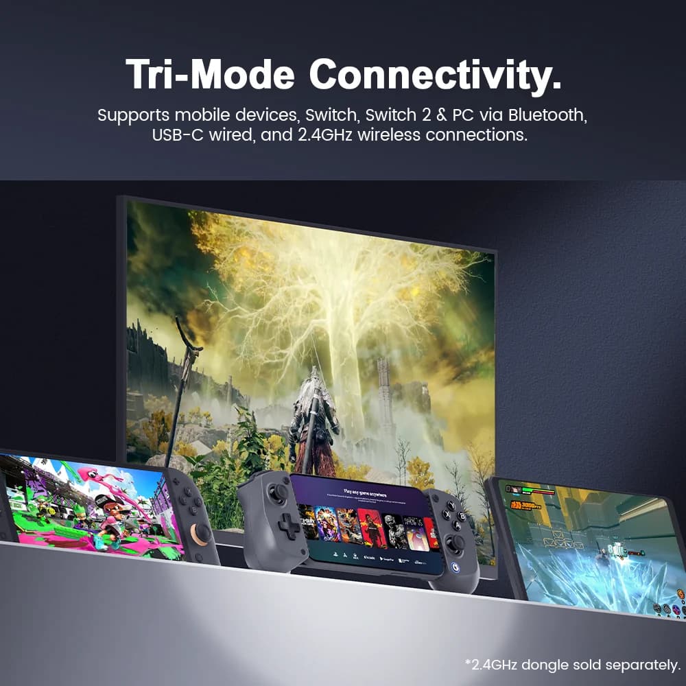 وحدة تحكم GameSir X5s اللاسلكية للألعاب مع اتصال Bluetooth 2.4GHZ وتصميم خفيف الوزن وتأثير Hall بدون انحراف وتخصيص التطبيق - 2