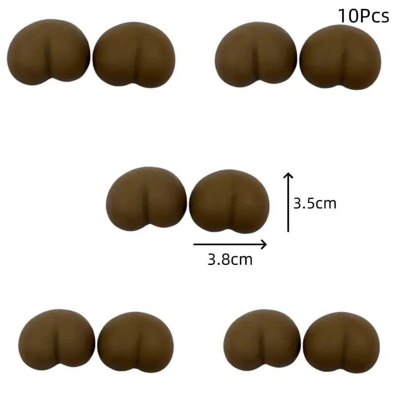 10Pcs Fun Noctilucent Butt Mochi Squeeze Stereo Relieve Stress Peach Bum Sticker Mobile Phone Decoration Accessories Toy - 6