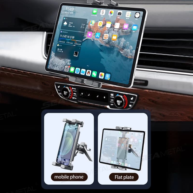 SEAMETAL Car Air Vent Tablet Holder Universal Air Outlet Phone Mount 360 Rotation Stable Phone Holder Universal for 4.7-12.9 in - 3