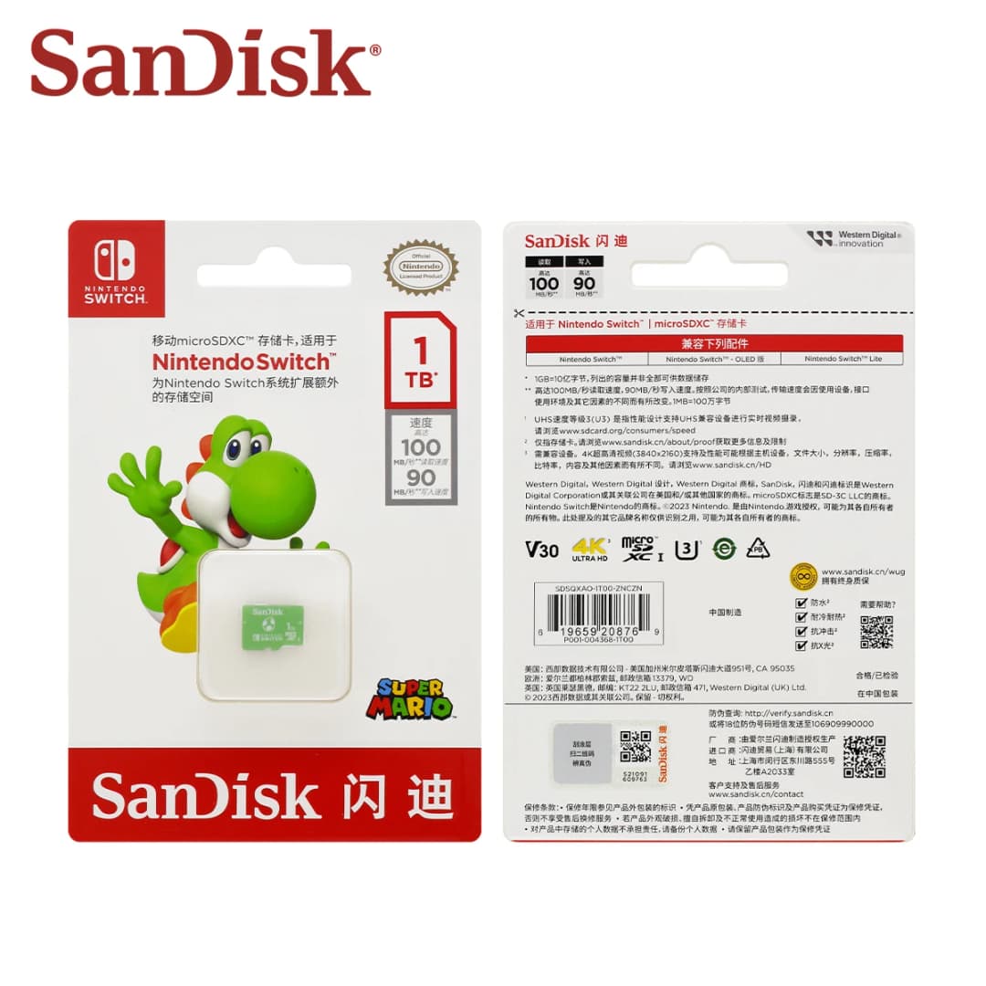 Original SanDisk micro sd card 128gb 256gb 512gb 1tb U3 microSDXC Memory Game Expansion Card for Nintendo Switch Up to 100Mb/s - 6
