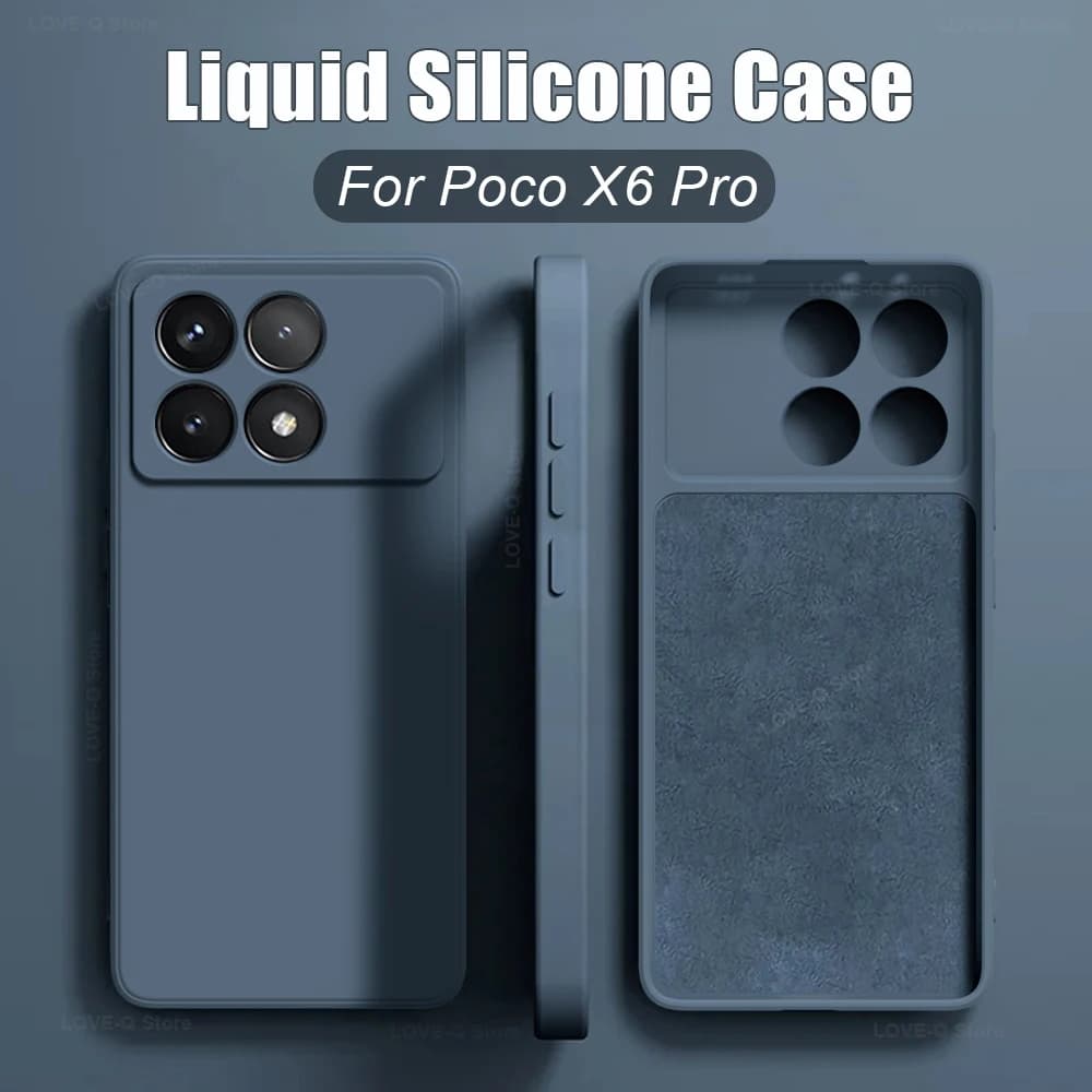 غطاء Poco X6 Pro سيليكون سائل مقاوم للصدمات أغطية هواتف لجهاز Xiaomi Poco X6 Pro Poco X 6 Prо X6Pro Pocox6 Pro 5G غطاء TPU ناعم