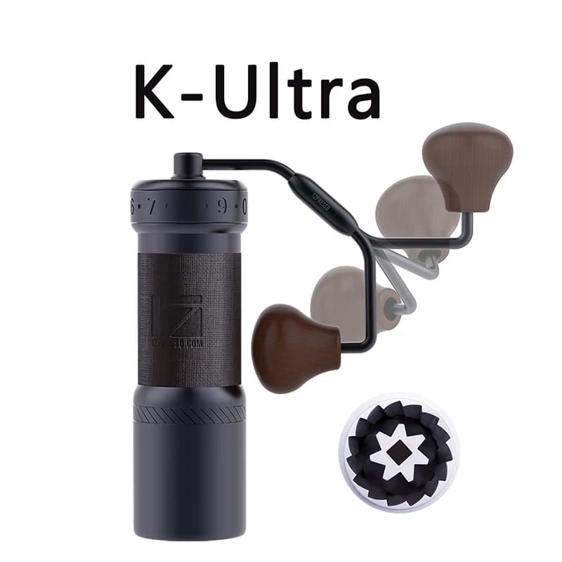 مطحنة قهوة يدوية محمولة 1zpresso Kultra قابلة للتعديل مع شفرات من الفولاذ المقاوم للصدأ 304 ونواة خاصة من 7 طبقات - 3