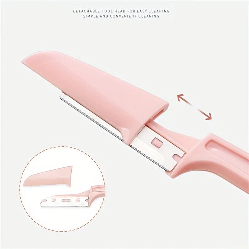 3Pcs Eyebrow Trimmer Facial Epilators for Women Pocketknife Eyebrow Profiler Hair Remover for Ladies Face Eyebrow Shape Shaver - 4