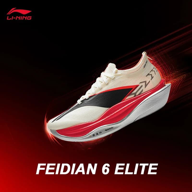 LI-NING FEIDIAN 6 ELITE سلسلة جري للجنسين ألياف BOOM خفيفة الوزن وسادة مريحة أحذية جري سباق فاخرة ARMW001