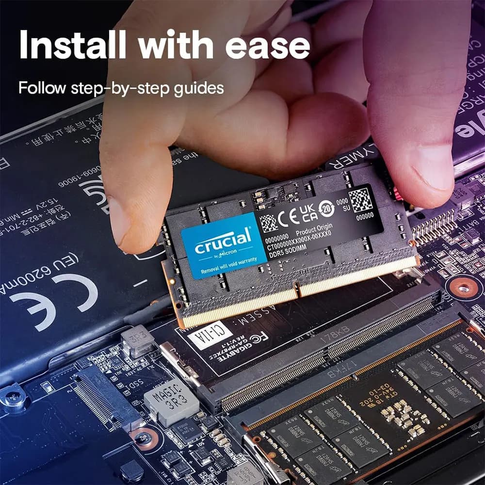 ذاكرة كمبيوتر محمول DDR5 من Crucial، 16GB، 8GB، 32GB، 4800، 5600MHz، PC5-38400، 44800، غير ECC، 262Pin، SODIMM، لـ Intel و AMD - 6