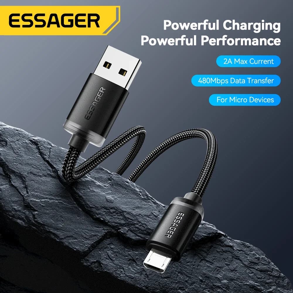 Essager Micro USB Cable 2A Fast Charging USB Cable for  Xiaomi Realme Redmi Samsung Huawei Mobile Phone USB Data Charger Wire 3M - 2
