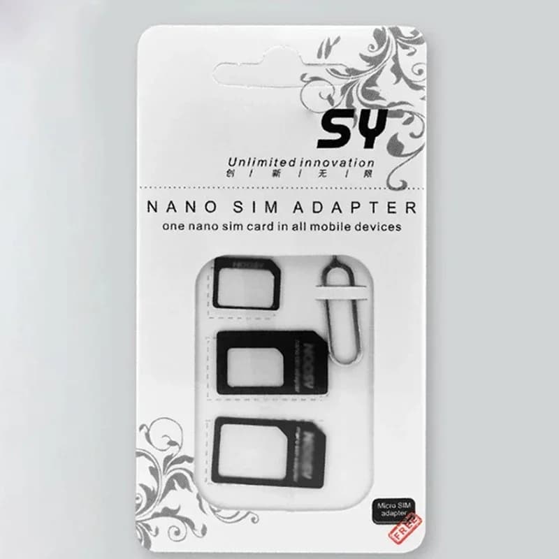 محول بطاقة SIM مايكرو نانو 4 في 1 مع مجموعة حامل SIM ومفتاح إخراج الدبوس للهاتف المحمول