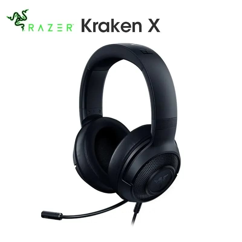سماعات رأس للألعاب ريزر كراكن X الأساسية، صوت محيطي 7.1، ميكروفون قابل للثني، وحدة تشغيل 40 ملم