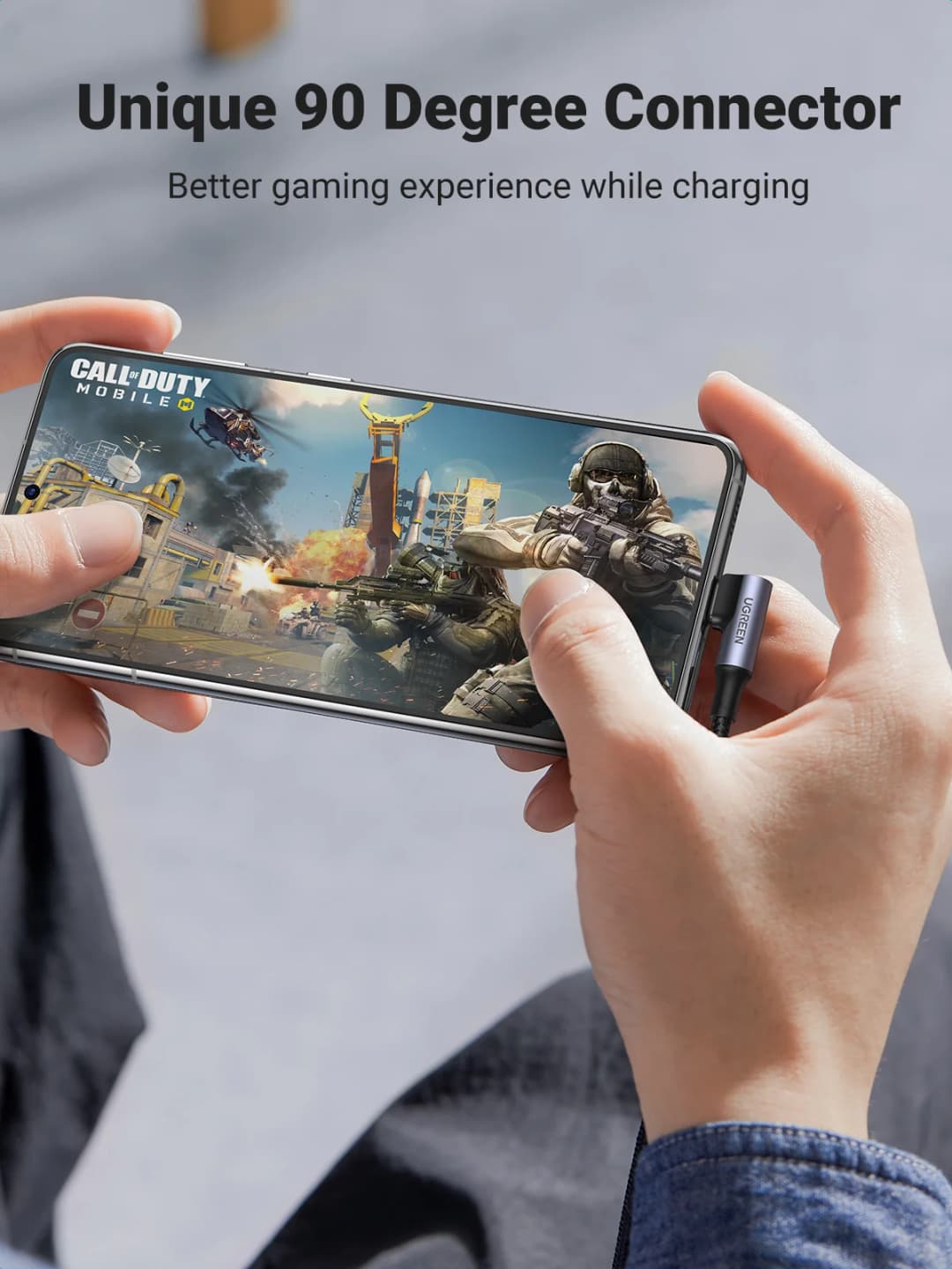UGREEN 90 Degree USB-C Cable PD100W/60W Type-C Gaming Right Angle Charging Cable 5A/3A for iPhone 17/16 Samsung MacBook 0.5-3M - 2