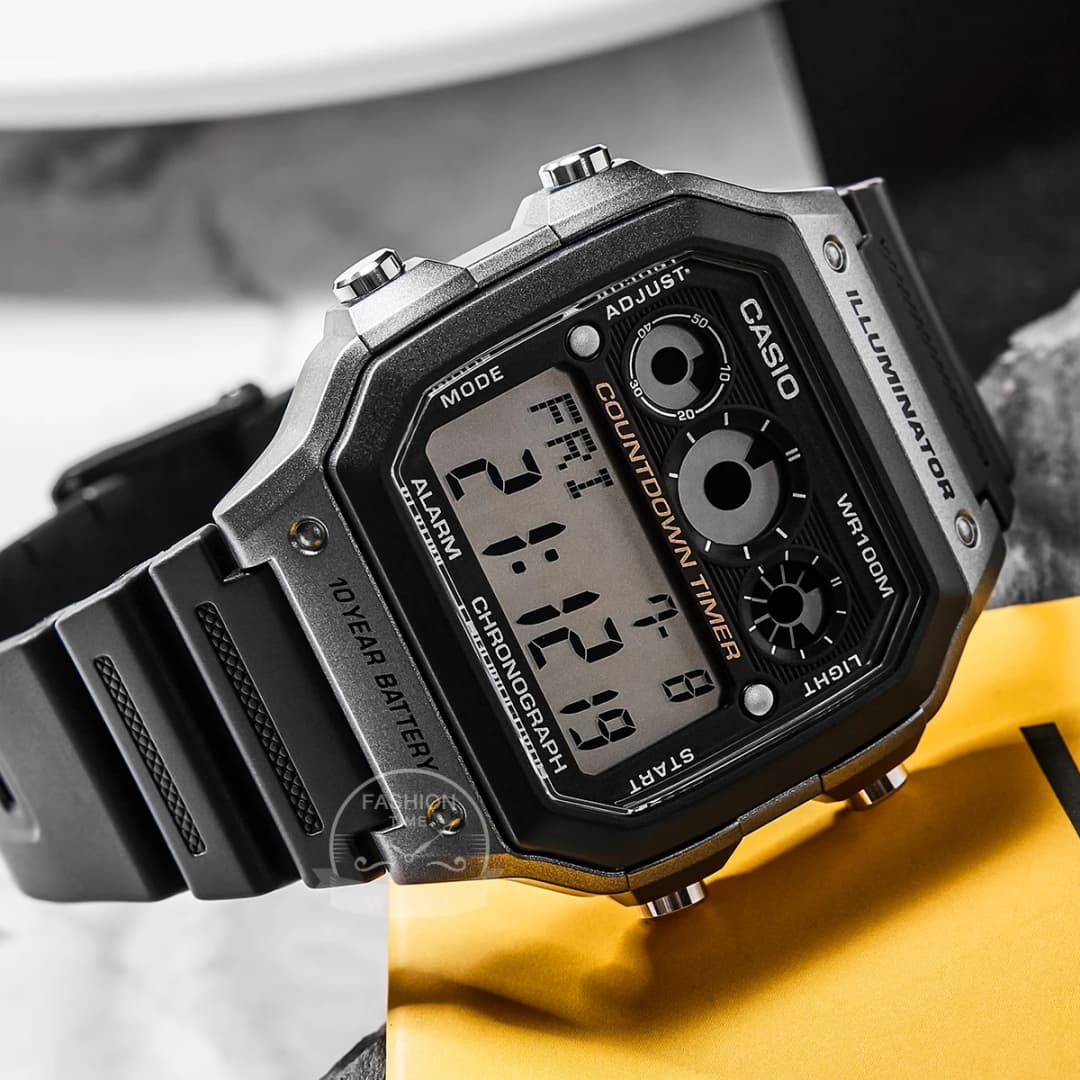 Casio for men  Multi-Function Electronic Watch Water Resistant Resin Strap AE-1300WH-8A - 2