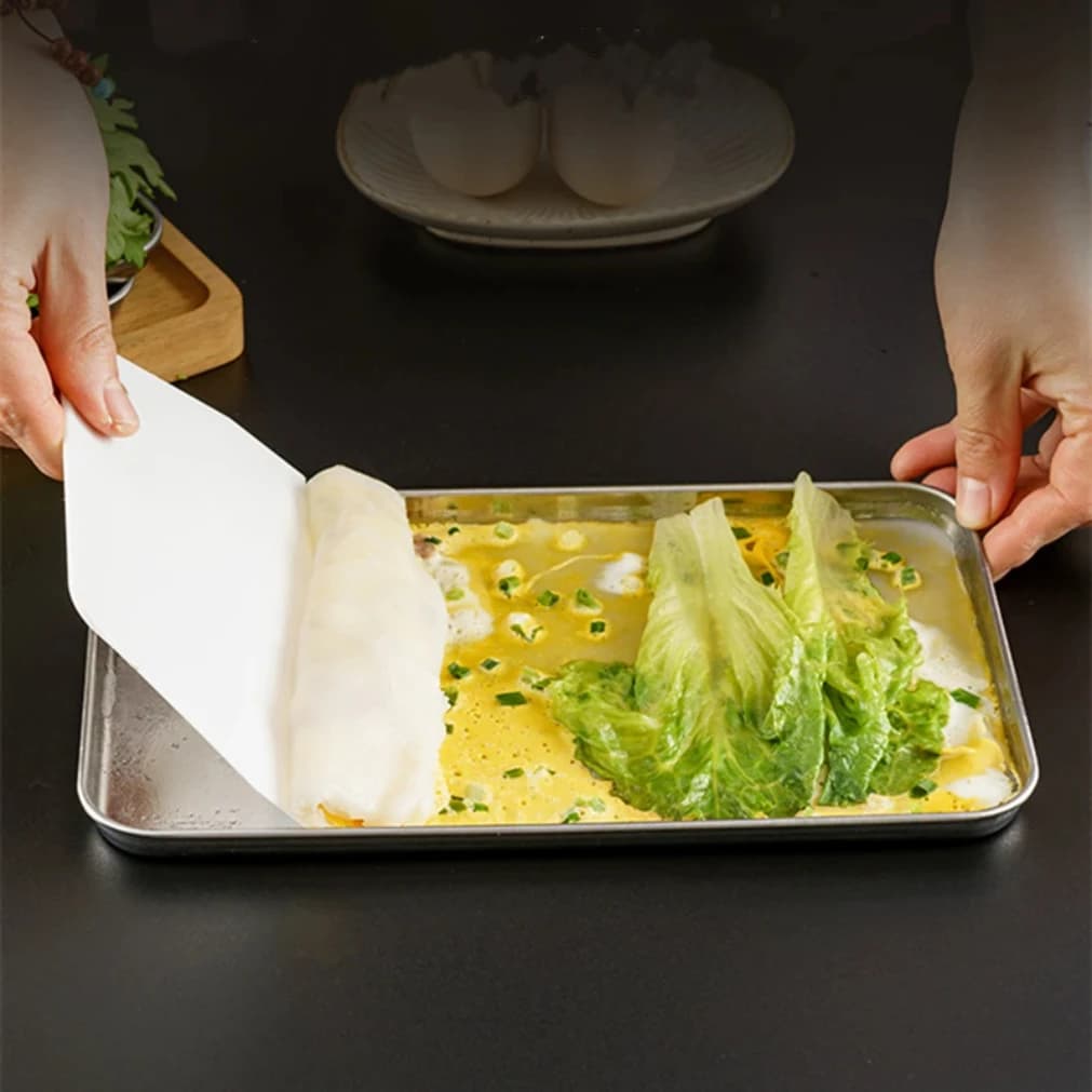 Rectangle Stainless Steel Tray Buffet Presentation Tray Metal Food Serving Plate Rice Noodle Pan Home Dishes Storage Organizer - 5