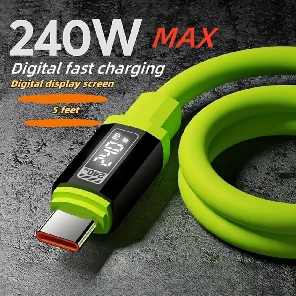 كابل USB Type C بقوة 240W وشحن سريع PD لشاحن الهاتف وكابل بيانات لهواتف iPhone وSamsung وXiaomi وHuawei من USB C إلى USB C