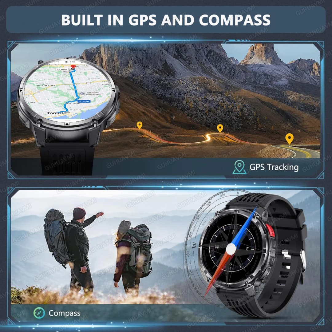 ساعة ذكية جديدة T-Rex3 Pro ببطارية 1100mAh، نظام تحديد المواقع GPS، مقاومة للماء حتى 5ATM، تتبع الرياضة والجري، بوصلة خارجية، ساعة عسكرية ذكية - 2