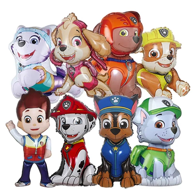 8 قطع جديدة من بالونات ديكور أعياد الميلاد الكرتونية PAW Patrol مع بالون فويل تشيس مارشال سكاي لحفلات الأطفال