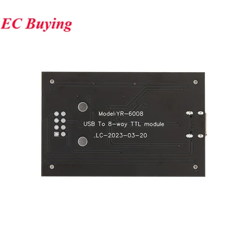 وحدة منفذ تسلسلي RS232 إلى 8 قنوات، لوحة توسيع UART متعددة الاتجاهات، نوع C إلى 8 مركز TTL - 6