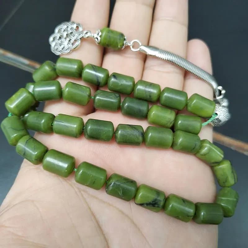 Tasbih Natural Peridot Muslim Bracelet Misbaha Islamic Gift Tassel 33 45 66 99 100 Rosary Jewelry Handmade Rosary - 4