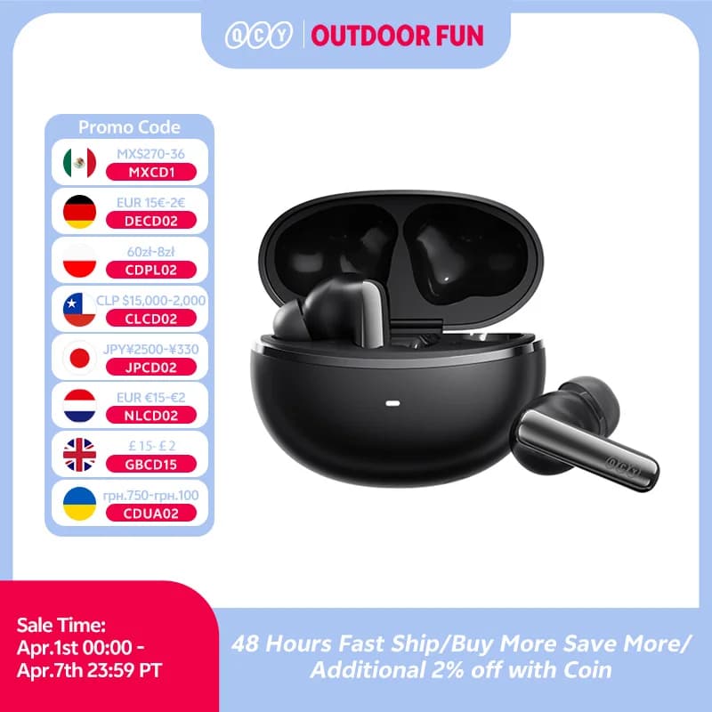 سماعات أذن لاسلكية QCY HT18 MeloBuds N70 بلوتوث 6.0 سماعات أذن LDAC عالية الدقة مع تقنية إلغاء الضوضاء التكيفي ومحرك مزدوج وكشف داخل الأذن