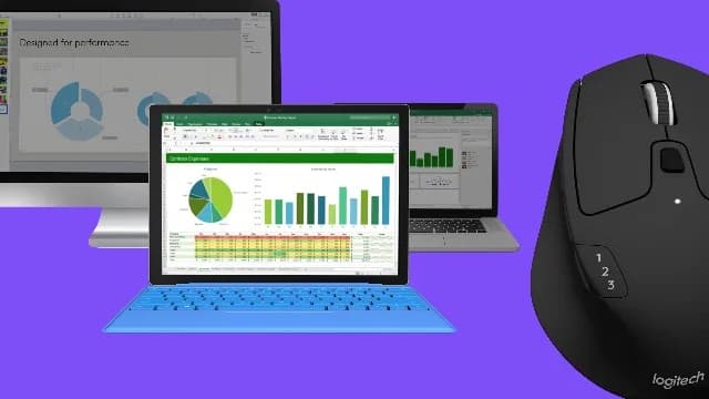 ماوس لاسلكي Logitech M720، بلوتوث ويونيفاينغ، وضع مزدوج، تبديل بين أجهزة متعددة، مناسب للمكتب والمنزل والكمبيوتر المحمول - 5