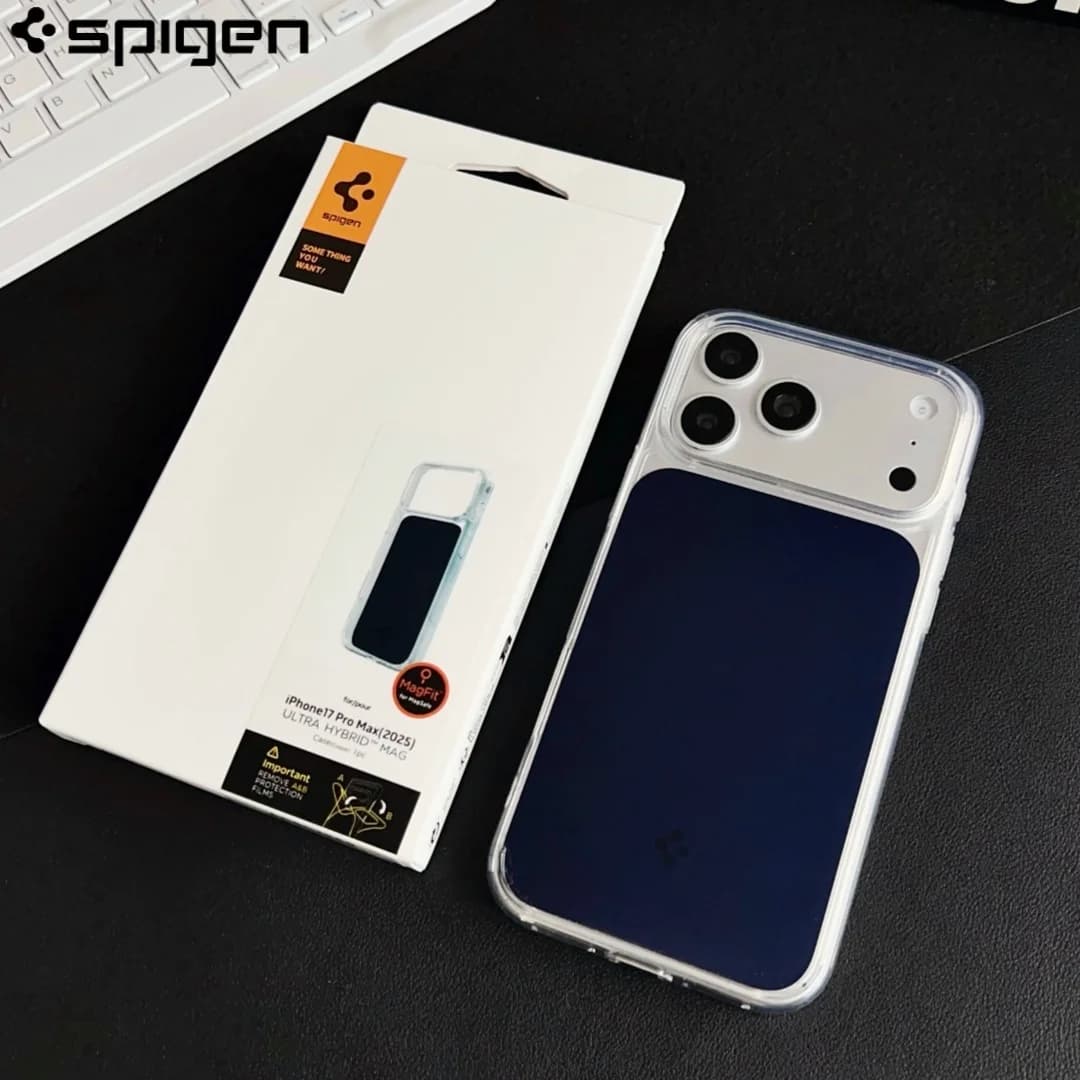 غطاء سبايجن Ultra Hybrid MagFit المغناطيسي لهواتف آيفون 17 برو ماكس و17 برو، متوافق مع الشحن اللاسلكي ماجسيف، غطاء ناعم من TPU مقاوم للصدمات