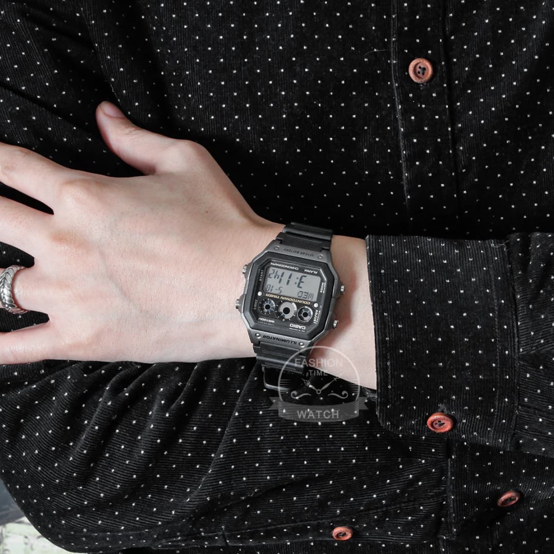 Casio for men  Multi-Function Electronic Watch Water Resistant Resin Strap AE-1300WH-8A - 5