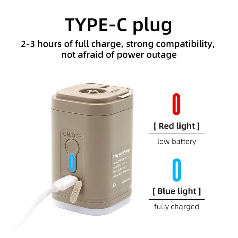 Electric Air Pump Portable Wireless Air Compressor Inflator/Deflator Pumps for Inflatable Cushions Air Beds Boat Swimming Ring - 5